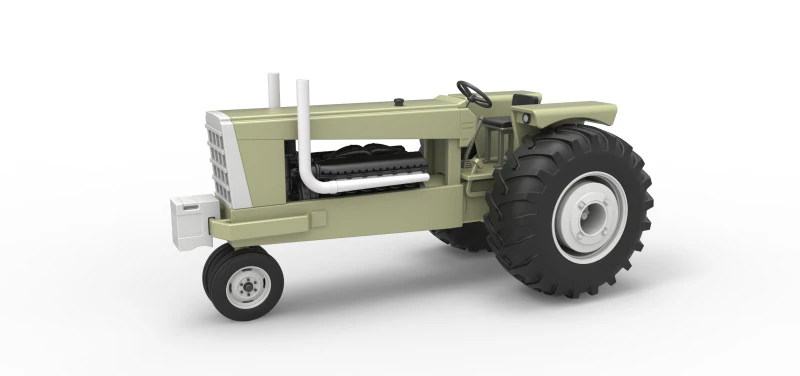 Vintage Pulling tractor Version 2 Scale 1 to 25 3D Print Model .c4d .max .obj .3ds .fbx .stl .blend