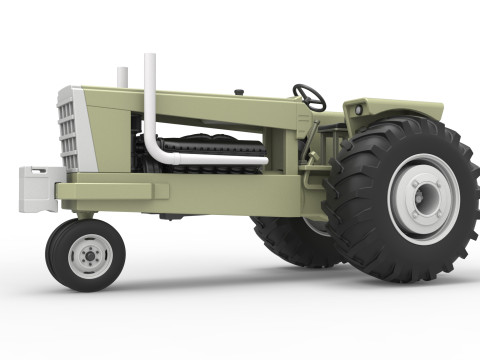Vintage Pulling tractor Version 2 Scale 1 to 25 Modèles 3D en vedette