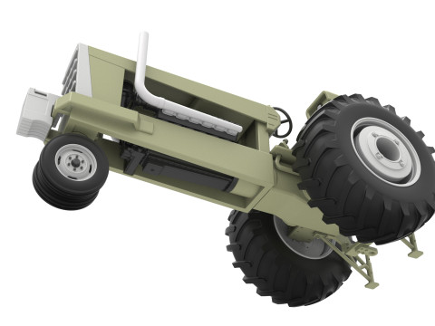 Vintage Pulling tractor Version 2 Scale 1 to 25 Modèles 3D en vedette