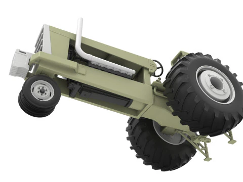 Vintage Pulling tractor Version 2 Scale 1 to 25 3D Print Model