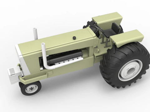 Vintage Pulling tractor Version 2 Scale 1 to 25 3D Print Model