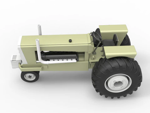 Vintage Pulling tractor Version 2 Scale 1 to 25 3D Print Model