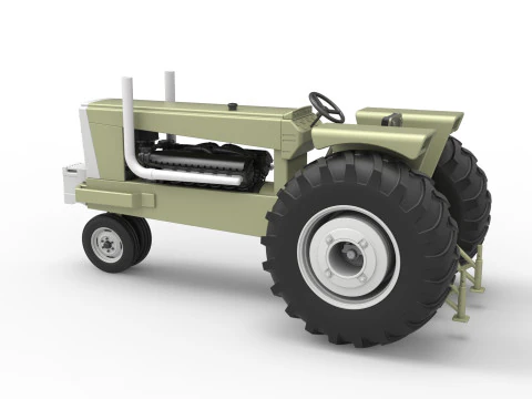 Vintage Pulling tractor Version 2 Scale 1 to 25 3D Print Model