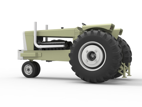 Vintage Pulling tractor Version 2 Scale 1 to 25 Modèles 3D en vedette
