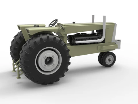 Vintage Pulling tractor Version 2 Scale 1 to 25 3D Print Model