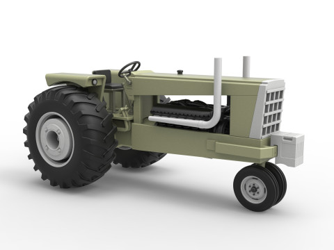 Vintage Pulling tractor Version 2 Scale 1 to 25 Modèles 3D en vedette
