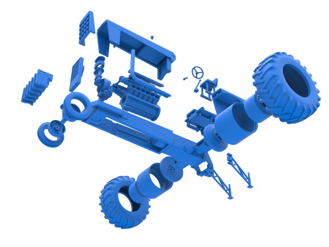 Vintage Pulling tractor Version 2 Scale 1 to 25 Modèles 3D en vedette