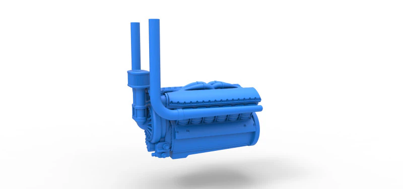 Engine V12 for pulling tractor Version 3 Scale 1 to 25 3D Print Model .c4d .max .obj .3ds .fbx .stl .blend