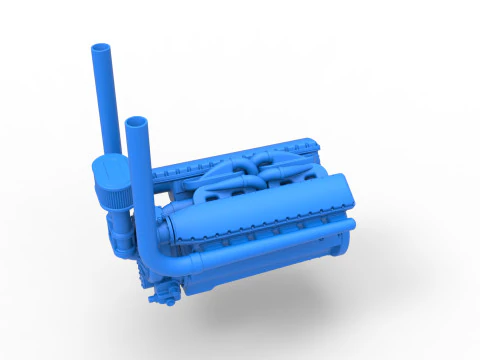 Engine V12 for pulling tractor Version 3 Scale 1 to 25 3D Print Model