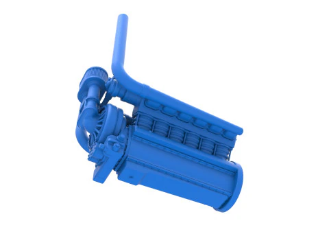 Engine V12 for pulling tractor Version 3 Scale 1 to 25 3D Print Model