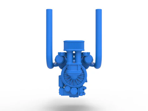 Engine V12 for pulling tractor Version 3 Scale 1 to 25 3D Print Model
