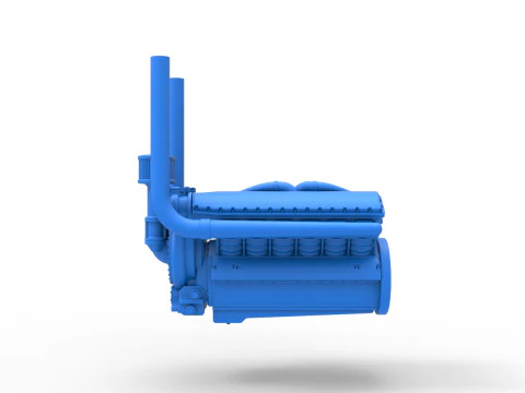 Engine V12 for pulling tractor Version 3 Scale 1 to 25 3D Print Model