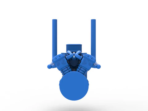 Engine V12 for pulling tractor Version 3 Scale 1 to 25 3D Print Model