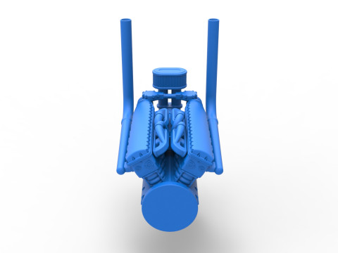 Engine V12 for pulling tractor Version 3 Scale 1 to 25 Modelo de Impressão 3D