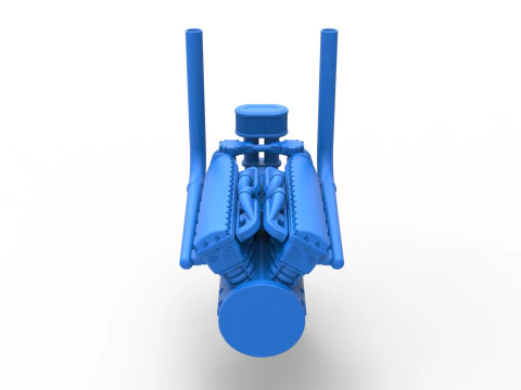 Engine V12 for pulling tractor Version 3 Scale 1 to 25 3D Print Model
