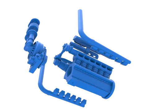 Engine V12 for pulling tractor Version 3 Scale 1 to 25 3D Print Model