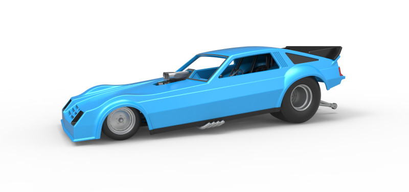 Vintage Funny Car Scale 1 to 25 3D 打印模型 .c4d .max .obj .3ds .fbx .stl .blend 