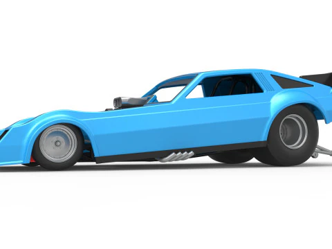 Vintage Funny Car Scale 1 to 25 3D Print Model
