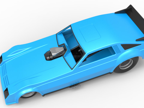 Vintage Funny Car Scale 1 to 25 3D 打印模型