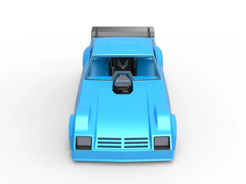 Vintage Funny Car Scale 1 to 25 3D Print Model
