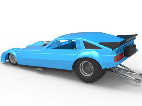 Vintage Funny Car Scale 1 to 25 3D Print Model
