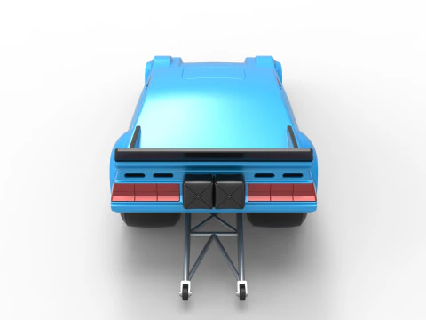 Vintage Funny Car Scale 1 to 25 3D Print Model