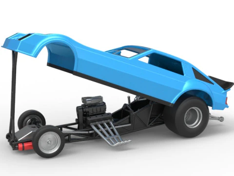 Vintage Funny Car Scale 1 to 25 3D Print Model