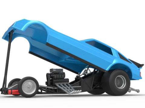 Vintage Funny Car Scale 1 to 25 3D Print Model