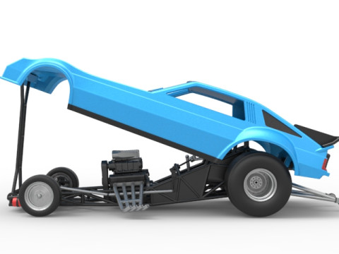 Vintage Funny Car Scale 1 to 25 3D 打印模型