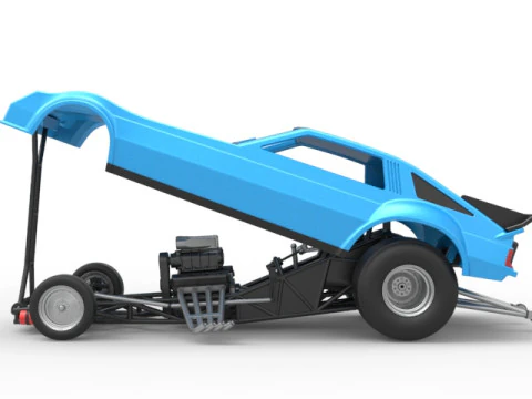Vintage Funny Car Scale 1 to 25 3D Print Model