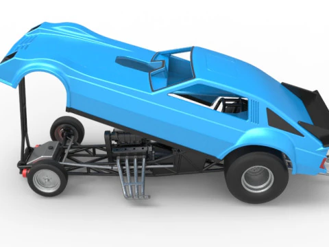 Vintage Funny Car Scale 1 to 25 3D Print Model