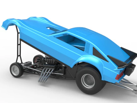 Vintage Funny Car Scale 1 to 25 3D Print Model