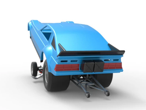 Vintage Funny Car Scale 1 to 25 3D Print Model