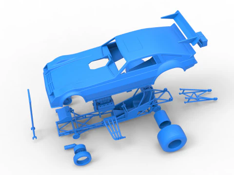 Vintage Funny Car Scale 1 to 25 3D Print Model