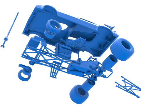 Vintage Funny Car Scale 1 to 25 3D Print Model