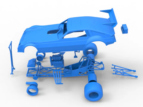 Vintage Funny Car Scale 1 to 25 3D Print Model