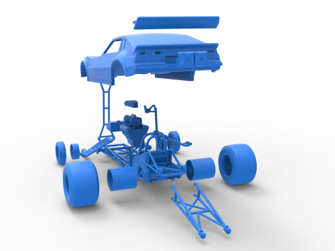 Vintage Funny Car Scale 1 to 25 3D 打印模型