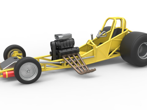 Vintage Funny Car Base Scale 1 to 25 3Dプリントモデル