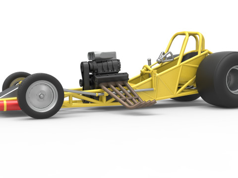 Vintage Funny Car Base Scale 1 to 25 3D Baskı Modeli