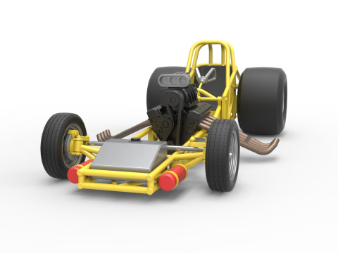 Vintage Funny Car Base Scale 1 to 25 3D Baskı Modeli