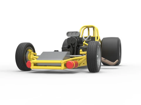Vintage Funny Car Base Scale 1 to 25 3D Print Model