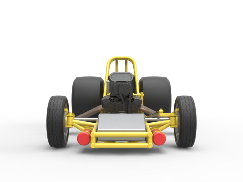 Vintage Funny Car Base Scale 1 to 25 3D Baskı Modeli