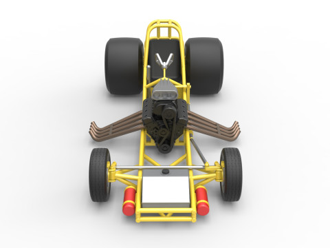 Vintage Funny Car Base Scale 1 to 25 3D Baskı Modeli