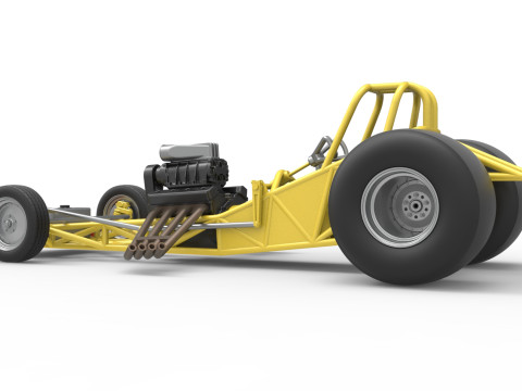 Vintage Funny Car Base Scale 1 to 25 3D Baskı Modeli