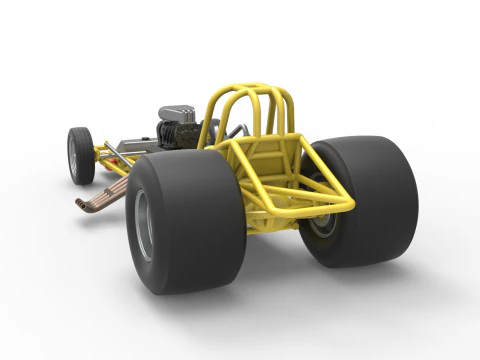 Vintage Funny Car Base Scale 1 to 25 3D Print Model