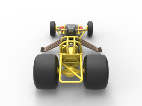 Vintage Funny Car Base Scale 1 to 25 3D Baskı Modeli