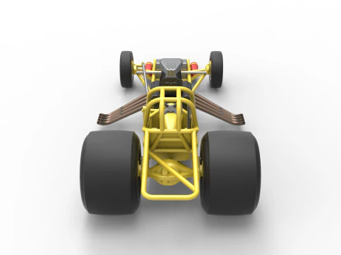 Vintage Funny Car Base Scale 1 to 25 3D Print Model