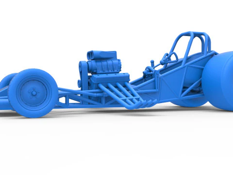 Vintage Funny Car Base Scale 1 to 25 3D Print Model