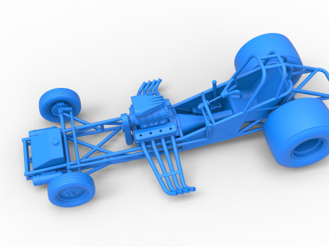 Vintage Funny Car Base Scale 1 to 25 3D Baskı Modeli