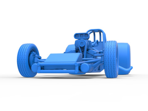 Vintage Funny Car Base Scale 1 to 25 3D Baskı Modeli